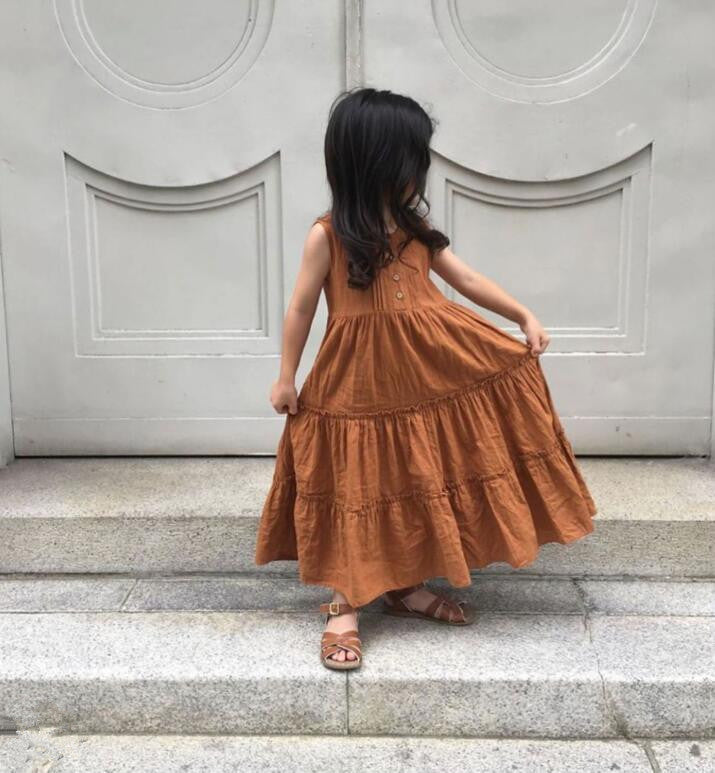 Robe Princesse Bohème en Lin Sans Manches & Fluide