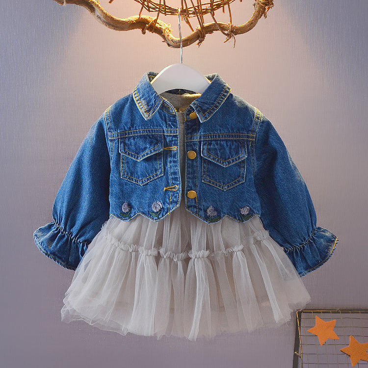 Ensemble Automne Fille Veste en Jean & Robe Princesse