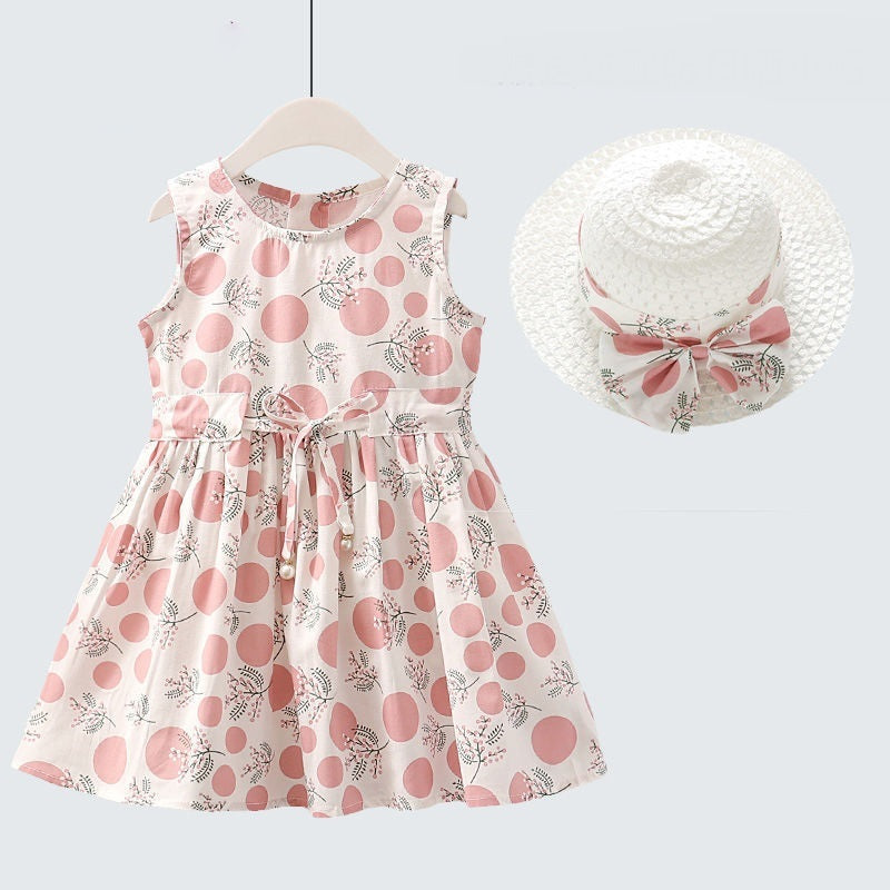 Robe d'Été Fleurie pour Fille + Chapeau Assorti Offer