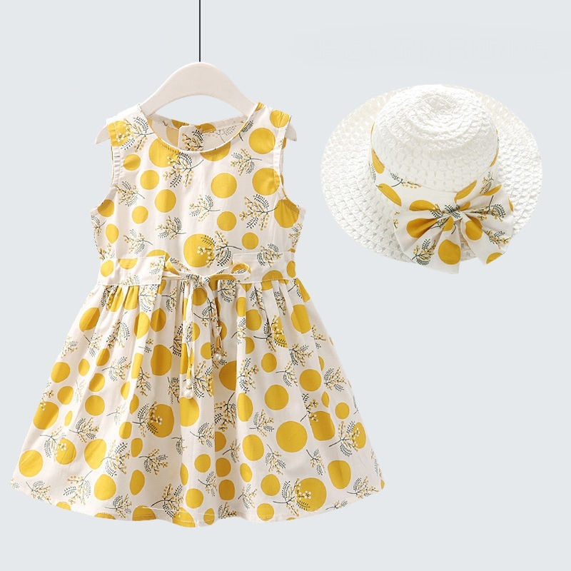 Robe d'Été Fleurie pour Fille + Chapeau Assorti Offer