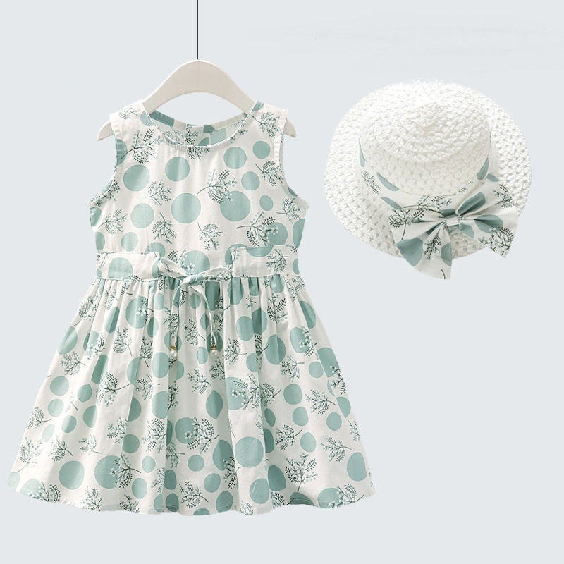 Robe d'Été Fleurie pour Fille + Chapeau Assorti Offer