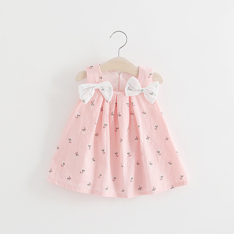 Robe à Nœud & Imprimé Fleuri pour Fille