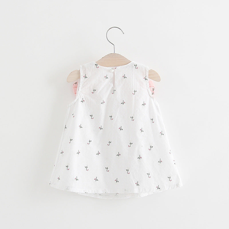 Robe à Nœud & Imprimé Fleuri pour Fille