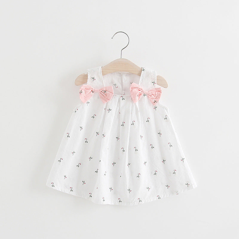 Robe à Nœud & Imprimé Fleuri pour Fille