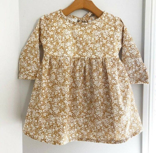 Robe à Manches Longues en Coton pour Fille