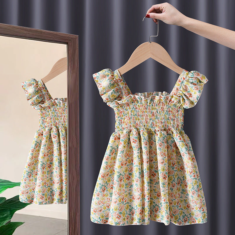 Robe à Bretelles Plissée pour Petite Fille - Style Tendance