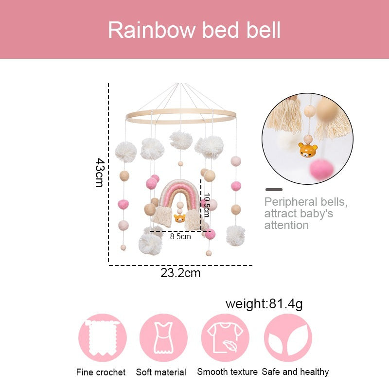 Mobile Arc-en-Ciel en Peluche pour Lit Bébé