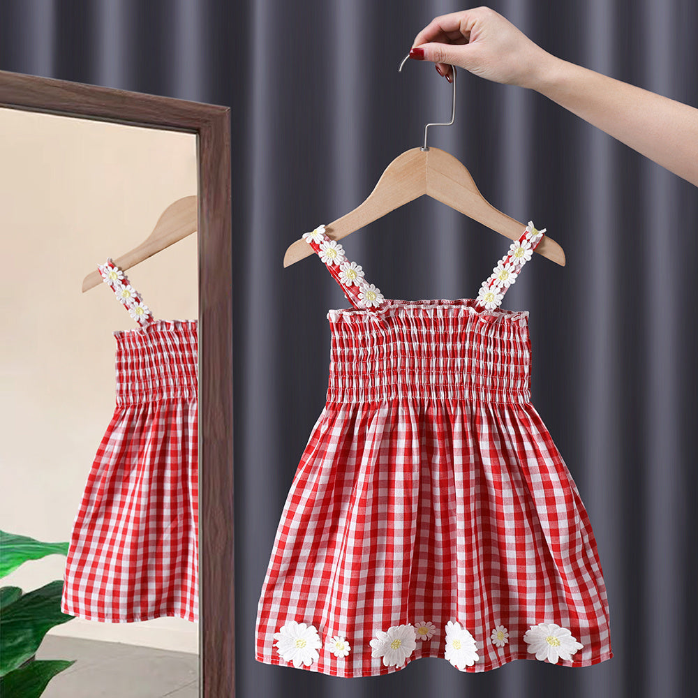 Robe à Bretelles Plissée pour Petite Fille - Style Tendance