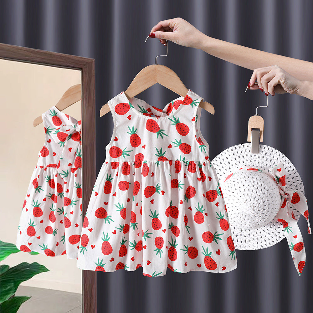 Robe à Bretelles Plissée pour Petite Fille - Style Tendance