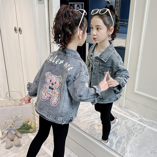 Veste en Jean Cartoon pour Fille