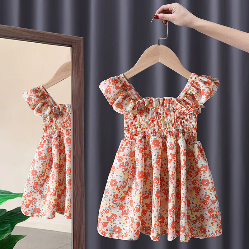 Robe à Bretelles Plissée pour Petite Fille - Style Tendance